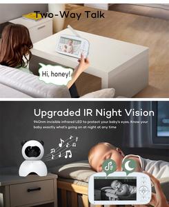 5 pouces 720p ABM501 Pan Tilt lecteur de musique Babyphone Audio bidirectionnel Vision nocturne nounou <span class=keywords><strong>Bebe</strong></span> caméra de <span class=keywords><strong>Surveillance</strong></span> vidéo bébé moniteur - Product Image 4