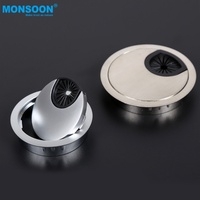 Cache-trou de câble rond en aluminium pour bureau, anti-poussière, pour câbles informatiques et de mobilier