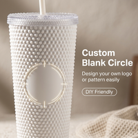 Vaso Reutilizable Colorido con Brillantina, Doble Pared, Plástico, 24oz, con Tapa y Pajita, Logotipo Impreso en 3D, para Camping u Oficina