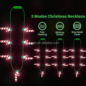 Giáng sinh kẹo mía dẫn vòng cổ Lễ Hội Đảng mới lạ dẫn đèn phát sáng ánh sáng Vòng cổ trang trí cho Xmas năm mới - Product Image 5