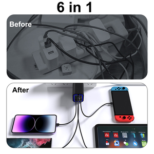 Nouveautés 2025 Chargeur mural USB 6 ports 50W avec QC3.0 SCP et protection OTP pour la charge rapide des appareils photo et des objets connectés - Product Image 2