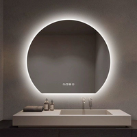 Miroir LED asymétrique moderne avec indice de protection IP44 pour salle de bain, cadre en aluminium, rétroéclairage intelligent, anti-buée, miroir de vanité pour salon, décoration intérieure