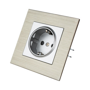 Interruptores de pared de luz eléctrica MVAVA de aleación de aluminio estándar de la UE y enchufes triplete DIY para hotel en casa - Product Image 5