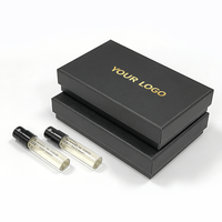 Boîte à parfum en papier rigide avec insert en mousse, couvercle et base imprimés avec logo personnalisé, boîte d'emballage de parfum pour promotion et cadeaux