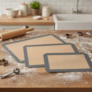 Utensili da Pasticceria in <span class=keywords><strong>Silicone</strong></span>, Tappetino da <span class=keywords><strong>Forno</strong></span> Riutilizzabile, Antiaderente, Lavabile in Lavastoviglie, Adatto al <span class=keywords><strong>Forno</strong></span>, Sicuro per Alimenti, <span class=keywords><strong>Tappetini</strong></span> in <span class=keywords><strong>Silicone</strong></span> per Cucinare - Product Image 1