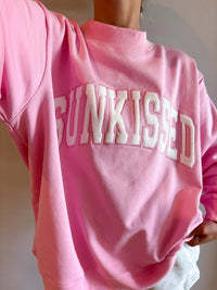 Pink Oversized Crew <b>Neck</b> Sweatshirt Women Solid Color Long Sleeve Knitted Cotton Autumn Casual Streetwear <b>Top</b> - Product Image 3