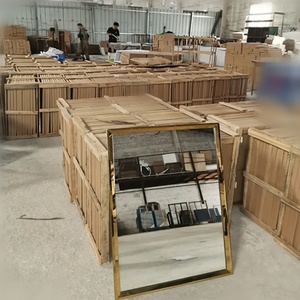 Gương nhà máy bán buôn thép không gỉ khung gương hiện đại cao cấp vàng đóng khung Gương phòng tắm - Product Image 3
