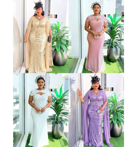 Commerce international transfrontalier, Robes pour femmes africaines, style européen <span class=keywords><strong>et</strong></span> américain, en mousseline, à lacets, taille haute, coupe trapèze, longues, pour usage quotidien - Product Image 2