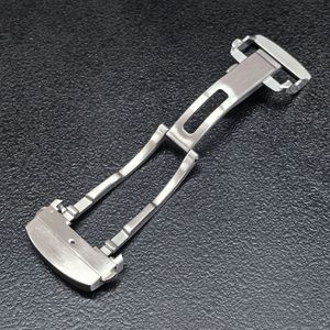 Vente directe d'usine de luxe 18mm argent poli en acier inoxydable brossé fermoir pliant pour bracelet en cuir en caoutchouc <span class=keywords><strong>boucle</strong></span> de bracelet de <span class=keywords><strong>montre</strong></span> - Product Image 5