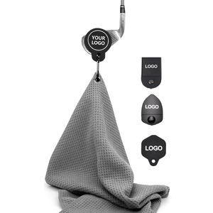 Serviette de golf en microfibre gaufrée sur mesure avec aimant – Serviettes de golf premium personnalisées avec aimant - Product Image 1