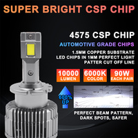 CAR-REFINE Ampoule de phare de voiture universelle 12V Super Lumineuse Série D 160W D1S/R HID vers LED, puce CSP 6500K, Canbus, Faisceau 1:1