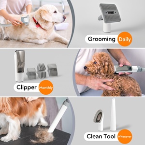 Aspirador eléctrico para mascotas Juego de cepillos de aseo Silicona y goma Perro Gato Removedor de pelo Deshedding Slicker Función de limpieza - Product Image 3