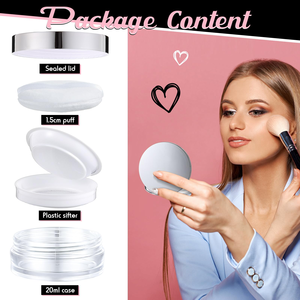 Wholesale Thin Portable Clamshell <b>Powder</b> Case with Mirror 5g Silver Loose <b>Powder</b> <b>Compact</b> with Puff Logo Available - Product Image 4