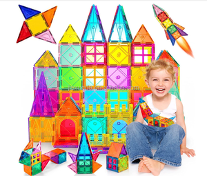 64pcs Magnetic <b>Blocks</b> 3D Diy Preschool Kids Toys Birthday Gift Magnetic <b>Build</b> <b>Blocks</b> Set Magnet Tiles Educational - Product Image 5