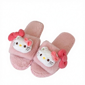 รองเท้าเด็กน่ารักแบบขายส่ง ขนปุยลายการ์ตูนหนูแฮมสเตอร์ อุ่นสบาย พื้นพลาสติกนุ่ม ใส่ในบ้าน สำหรับฤดูใบไม้ร่วงและฤดูหนาว - Product Image 3