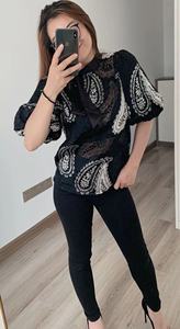 Moda Design Sexy Tulle manica corta <span class=keywords><strong>Top</strong></span> <span class=keywords><strong>paillettes</strong></span> camicetta da <span class=keywords><strong>donna</strong></span> per camicia da ragazza Casual quantità estiva ricamata Anti - Product Image 6