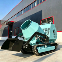 Einfach zu Bedienender Mini-Raupenmischer 300L Selbstladend Automatisch, Tragbare Kettenbetonmischmaschine
