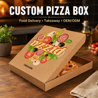Handgefertigte Wellpappe-Pizzabox in Lebensmittelqualität mit Matter Laminierung & Prägung für Pizza 8/10/12/14 Zoll