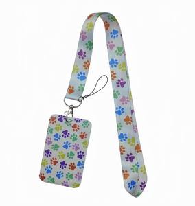 Longes d'empreinte de patte de <span class=keywords><strong>chien</strong></span> pour porte-clés sangle de cou porte-carte d'identité Badge de chaîne de gymnastique bricolage accrocher des anneaux de corde breloques de téléphone USB bijoux mode - Product Image 1
