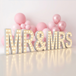 <span class=keywords><strong>Letras</strong></span> Metálicas Grandes para Fiestas, Número Gigante Iluminado con LED <span class=keywords><strong>de</strong></span> 4 pies, Letrero Luminoso LED con la Palabra <span class=keywords><strong>Mr</strong></span>&<span class=keywords><strong>Mrs</strong></span> para Decoración <span class=keywords><strong>de</strong></span> Bodas - Product Image 1