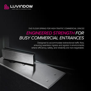 Luvindow Geluiddichte Aluminium Frame Dubbele Glazen Commerciële Deuren Winkel Voor Ingang Beveiliging Scharnierende Draaideuren - Product Image 6