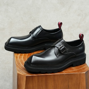 Chaussures en cuir à semelle épaisse pour hommes, style coréen, respirantes, à lacets, rehaussantes, polyvalentes, décontractées et habillées, en cuir véritable pour l'été - Product Image 3