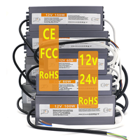 Driver LED Tegangan Konstan ESANN CE RoHS FCC Tahan Air IP67, Catu Daya Switching LED Tahan Air 12V 24V