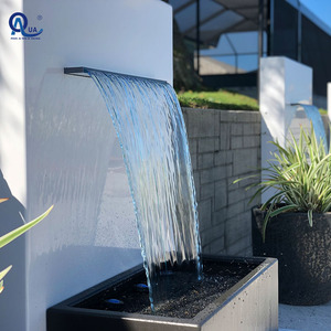 Fontaine murale extérieure moderne lumineuse en acier inoxydable 304 pour jardin, cascade décorative pour piscine, ornements WATER CROWN - Product Image 2