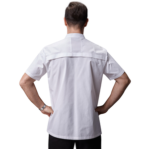 Uniforme <span class=keywords><strong>de</strong></span> chef respirant à manches courtes pour hommes (35% coton 65% polyester) pour les restaurants occidentaux et les cuisines d'hôtels, vêtements <span class=keywords><strong>de</strong></span> <span class=keywords><strong>travail</strong></span> OEM - Product Image 3