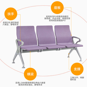 เก้าอี้นั่งพักคอยแบบมีราวจับสำหรับโรงพยาบาล ยี่ห้อ Yijiahao - Product Image 5