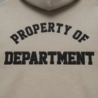 Maßgefertigter Khaki Baumwoll-Fleece Umweltfreundlicher ODM Viertelreißverschluss Halbreißverschluss-Hoodie mit Überschnittener Schulter und Geripptem Saum Unisex Boxy Top Blanko Rückseite