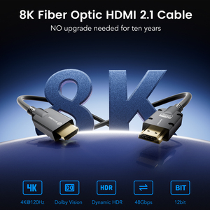Cable HDMI de Fibra Óptica SYONG 8K, 48Gbps, Cable HDMI 2.1 Largo, 8K60Hz, 4K120Hz Ultra HD <span class=keywords><strong>HDR</strong></span> para PS5 4 3/<span class=keywords><strong>Xbox</strong></span>/TV/Monitor/Laptop 5M 10M - Product Image 3