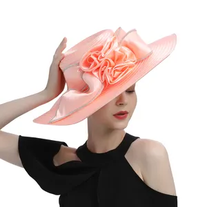 ที่สมบูรณ์แบบยอดนิยมผ้าซาตินโบสถ์หมวกดีลักซ์ที่ไม่ซ้ํากันการถ่ายภาพหมวกแต่งงานแฟนซีอย่างเป็นทางการดอกไม้ Fascinator หมวกด้านบนหญิง