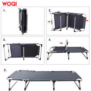 Cama Plegable para Camping Woqi 190x71x30cm, Reclinable Ajustable, para Uso en Exteriores y Playa, Acero Aleado, Azul Oscuro - Product Image 4