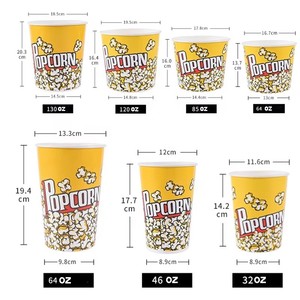 Contenedores Desechables para Palomitas de Maíz, Resistentes a la Grasa, de Papel, de 85 Onzas, para Cines, Parques de Diversiones y Circo - Product Image 6