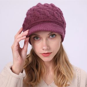 Gorro de Punto <span class=keywords><strong>para</strong></span> Mujer, Gorro Holgado de Invierno, Gorro de Punto de Ganchillo, Gorro de Esquí con Visera, Gorro Holgado con Visera - Product Image 2