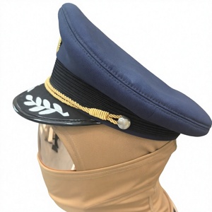 Custom Logo Ceremonial Offcer <b>Peak</b> <b>Cap</b> Navy Uniform Hat Gold Rope Embroidered Visor Outdoor Sports Casual Adjustable 100% - Product Image 3