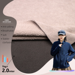 320GSM Hiver Polaire 100% Polyester Tissu Double Face Grand Grain Polaire Tissu Thermique Par Les Fabricants De Tissus - Product Image 1