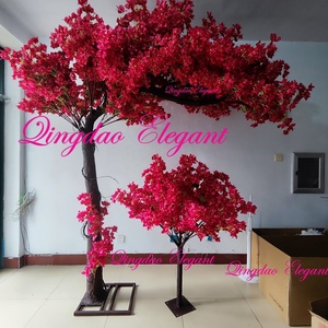 EG-WD99-1 fiori rosa bouganville artificiali albero seta in fibra di vetro finta bouganville con fiori rosa realistici - Product Image 6