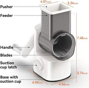 Râpe à fromage rotative déchiqueteuse de légumes avec agrandissement entrée de légumes facile à nettoyer ronde cuisine mandoline trancheuse râpe pour noix - Product Image 5