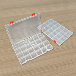 Transparent PP Plastic Storage Box 24 Grids Covered Compartments For Jewelry Organizing Desktop Storage - Product Image 2