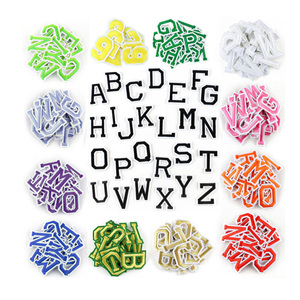 Stock en vrac 5cm 2 pouces taille couleur unie fer sur broderie lettre patchs pour maillots à capuche - Product Image 6