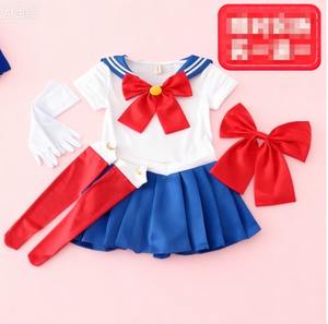 Costumi Cosplay di Usagi Tsukino da Anime, Abito da Marinaio Luna JK per Bambine e Donne, Vestito a Maniche Corte con Guanti e Calzini - Product Image 4