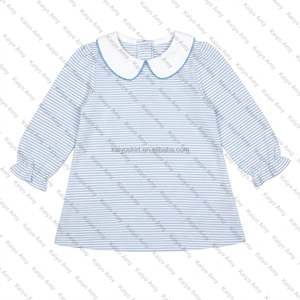 Abbigliamento per Neonata 0-3 Mesi, Tutina con Colletto Peter Pan, Maniche Lunghe con Volant, Coordinato per Sorelle 	 Abiti per Bambine - Product Image 3