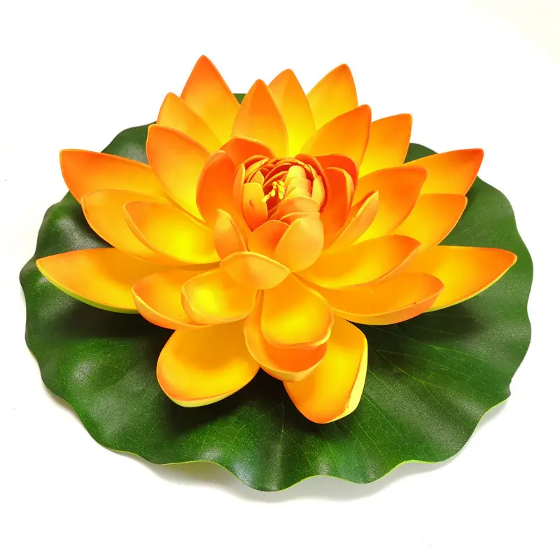 Nhà Máy Giá Phổ Biến Nhân Tạo Orange Lotus Flowers Đối Với Trang Trí Ngoài Trời