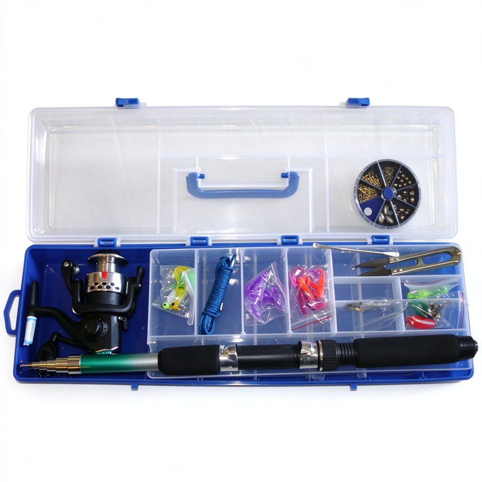 Setting Travel Duration Portable Telescopic Fishing Rod Set Lightweight Travel Fishing Set for ...
