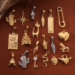 Ciondoli e Charms di Gioielleria Fashion in Acciaio Inossidabile Impermeabile Placcato Oro 18k PVD per Creazione di Gioielli Bracciali e Collane Fai da Te - Product Image 2