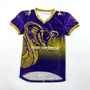 OEM Custom Design Breathable Anti-Bacterial Anti-UV Quick Dry Mesh Short Sleeve Plus Size American Football Jersey Sublimation - Product Image 1