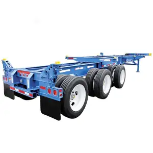 Nuovo 3 assi 40ft container trailer scheletro container chassis truck semirimorchio 20ft scheletro container semirimorchio