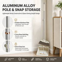 Ensemble balai et pelle avec raclette de nettoyage et pelle grande capacité, manche long en alliage d'aluminium de 85 cm pour la maison et la cuisine